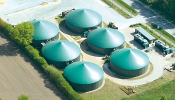 Luftaufnahme einer Biogasanlage